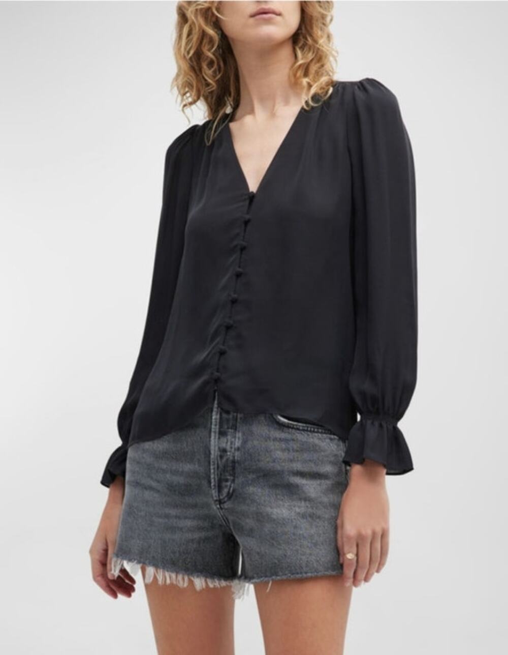 Joie Bolona Button Front Silk Blouse Size Small